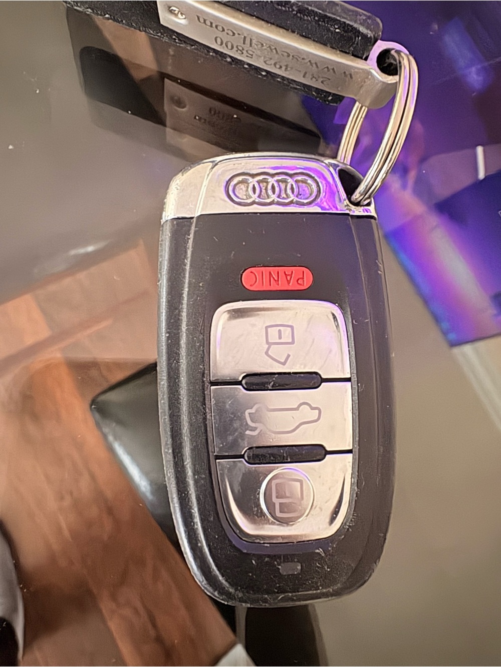 Audi Key Fob with Black and Silver Finish